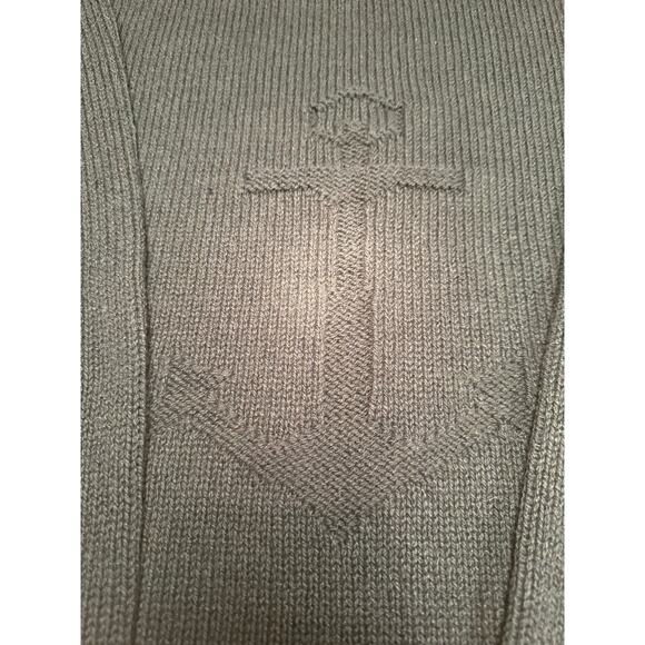 Vintage FLORA Crewneck-Anchor Stockinette-Made in USA-Navy Blue-Size M - Picture 6 of 9